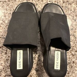 Steve Madden Women's Black Slide Sandals